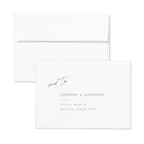 Elegant Sign Off Response Card Envelopes White Dusty Blue Return Address Signature Standard