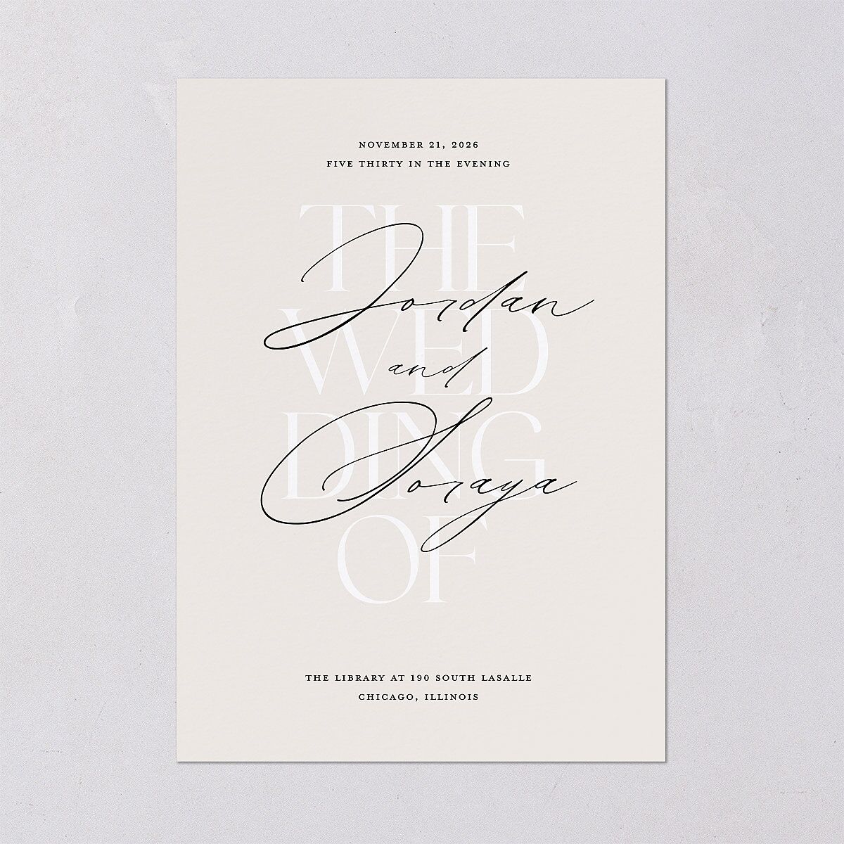 Overlay Wedding Invitations Champagne Signature Blank No Standard