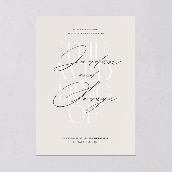 Overlay Wedding Invitations Champagne Signature Blank No Standard