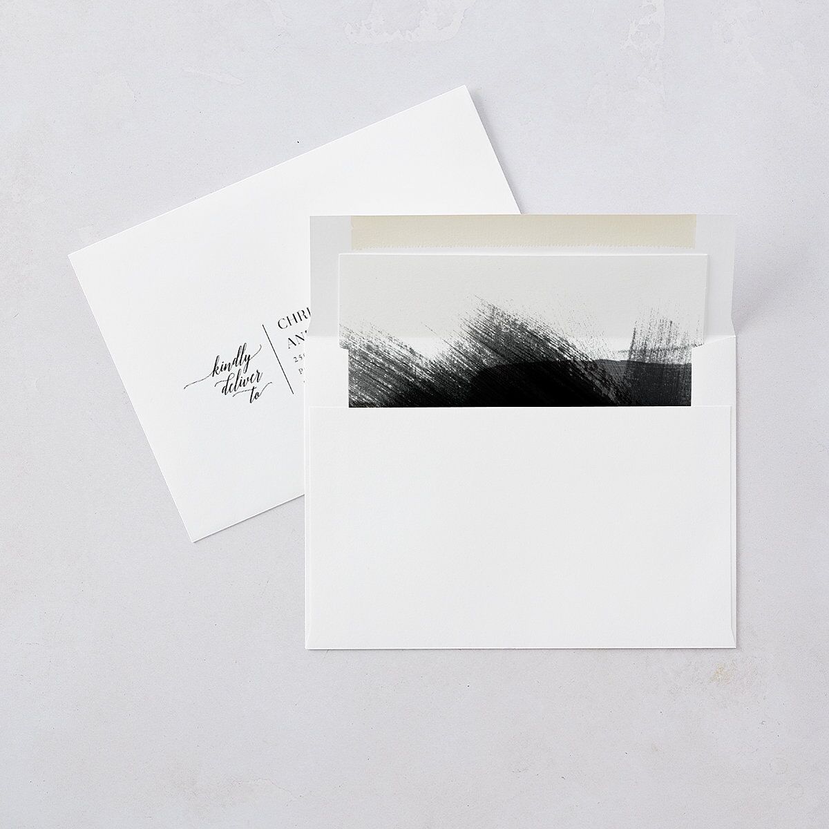 Painted Minimal Wedding Invitations Midnight Signature Blank No Standard