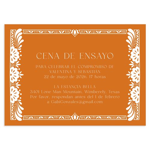 Hacienda Elegante Rehearsal Dinner Invitations Cinnamon Signature Blank Standard