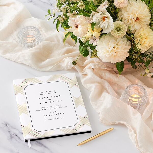 Chinese Lu Mien Guest Books Pure White