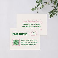 Whimsically Retro Handwritten Note QR Code RSVP Cards Kelly Green Signature Standard