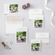 Luxury Floral Monogram Save the Date Cards Cotton Signature smooth Blank No Standard