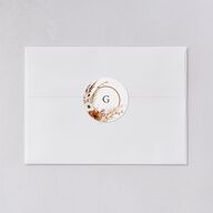 Bohemian Floral Hoop Wedding Stickers Camel Circle