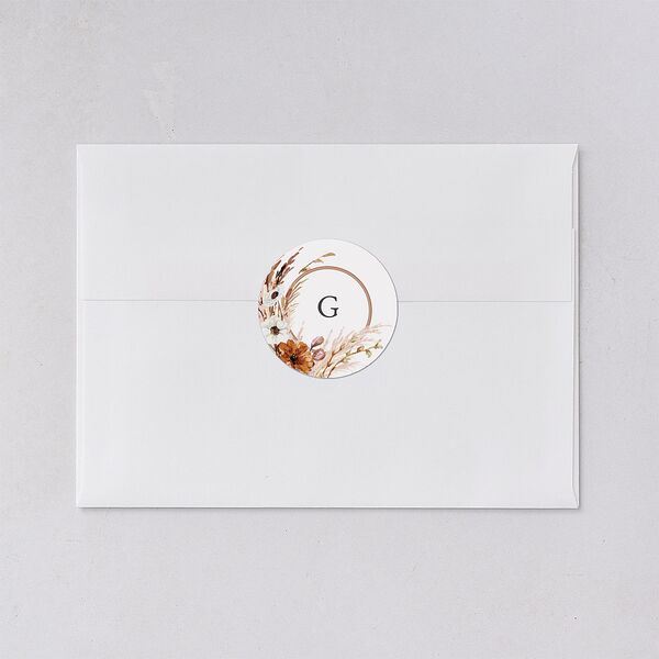 Bohemian Floral Hoop Wedding Stickers Camel Circle