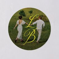 Technicolor Calligraphy Photo Wedding Stickers Pure White Circle