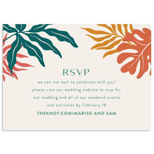Impressionist Paradise Wedding Response Cards Rose Gold Signature Standard