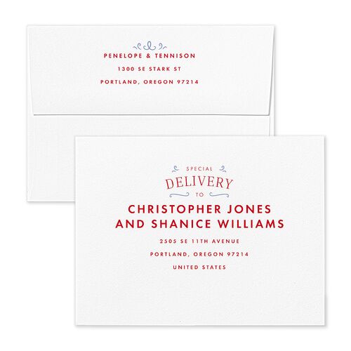 Cinematic Thank You Card Envelopes Lily White Both Recipient and Return Addresses Signature Standard