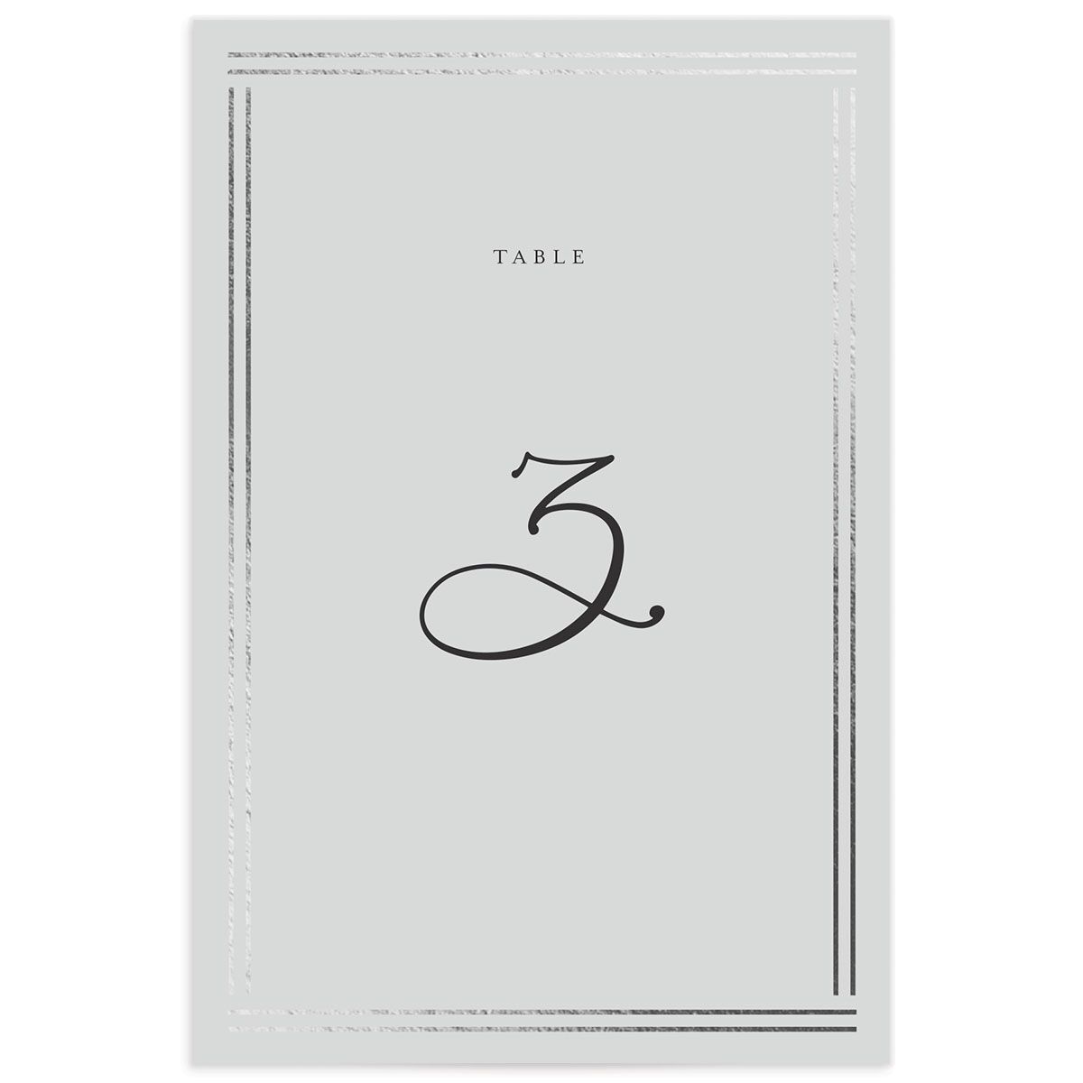 Classic Frame Table Numbers Silver Fog Signature