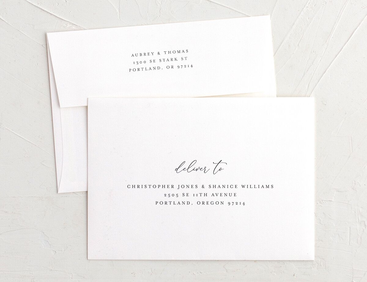 Classic Frame Thank You Card Envelopes White Standard Fog Both Recipient and Return Addresses Signature