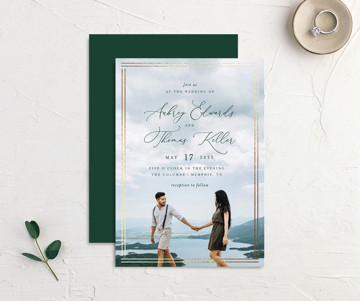 Classic Frame Wedding Invitations front-and-back
