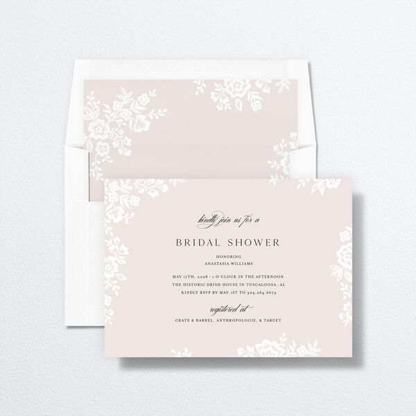 Foil Lace Bridal Shower Invitations Pure White Signature Standard