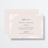 Foil Lace Bridal Shower Invitations Pure White Signature Standard