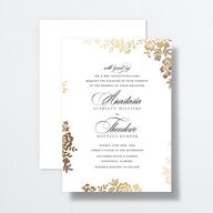 Foil Lace Wedding Invitations Gold Pure White Signature No Standard