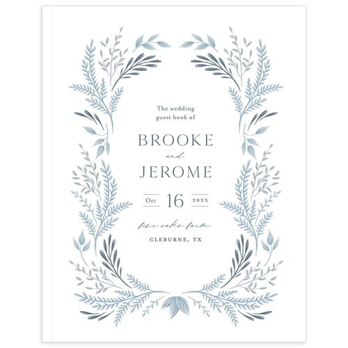 Rustic Frame Wedding Guest Book Dusty Blue