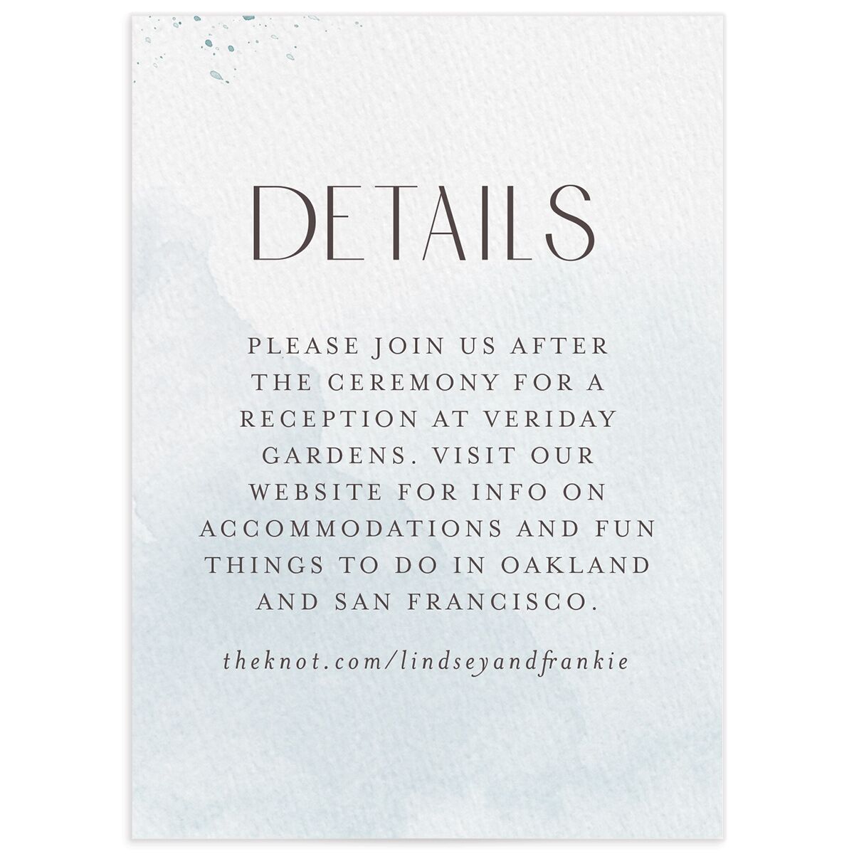 Watercolor Wash Wedding Enclosure Cards