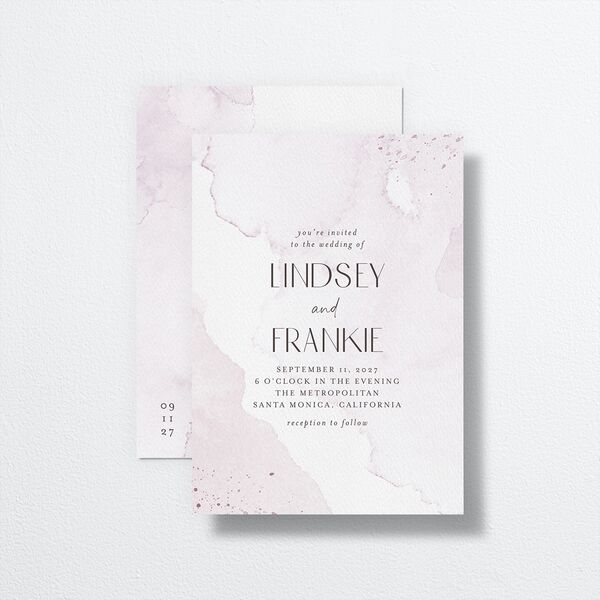 Watercolor Wash Wedding Invitations front-and-back