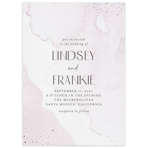 Watercolor Wash Wedding Invitations Orchid Signature Blank No