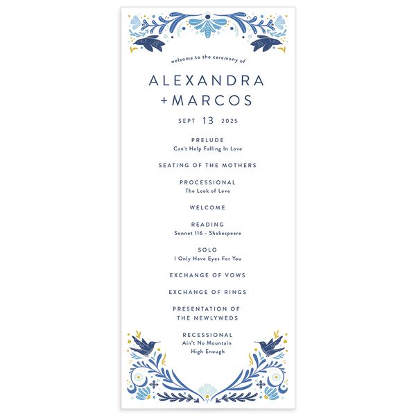 Folk Art Wedding Programs front