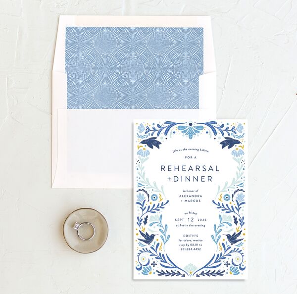Folk Art Rehearsal Dinner Invitations envelope-and-liner