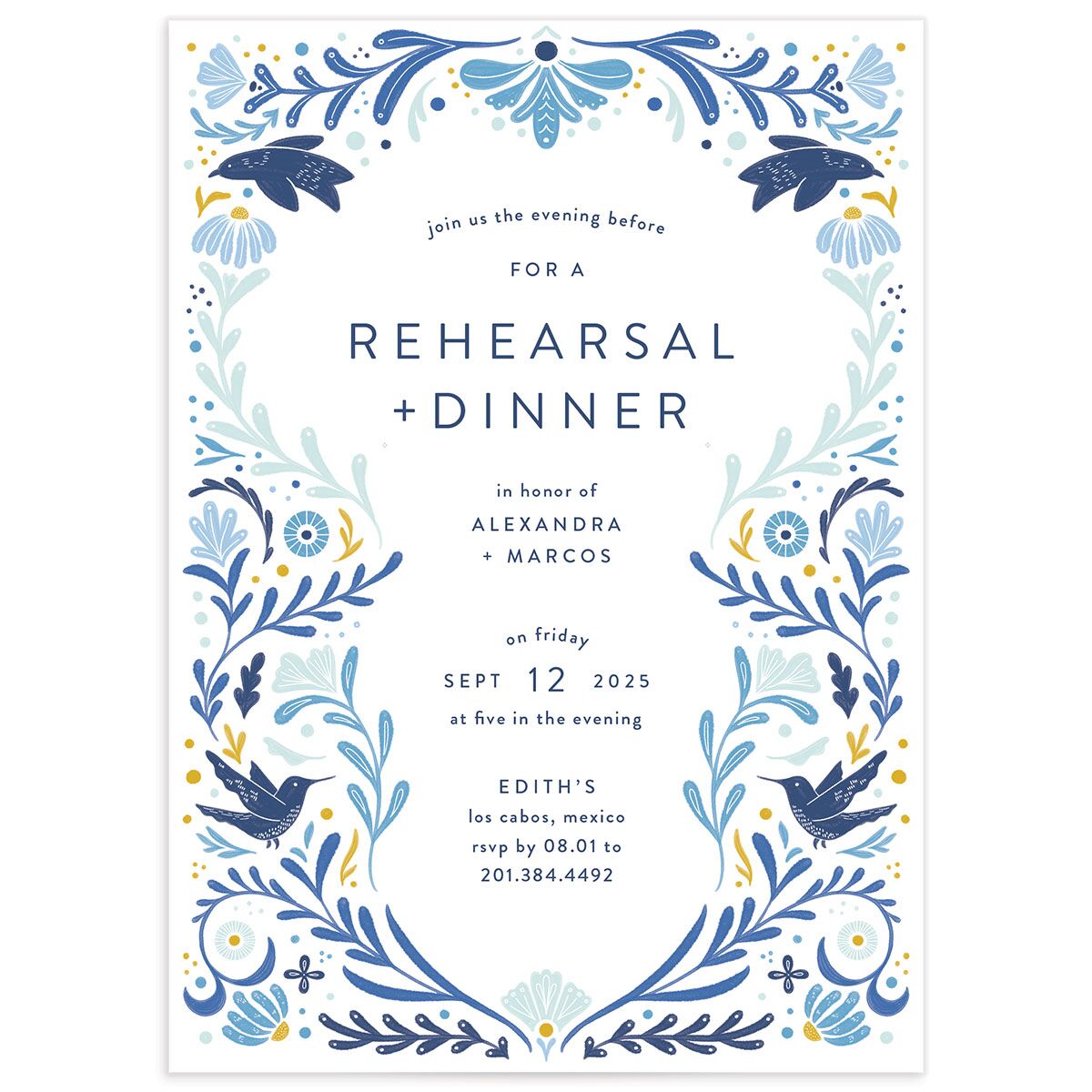 Folk Art Rehearsal Dinner Invitations