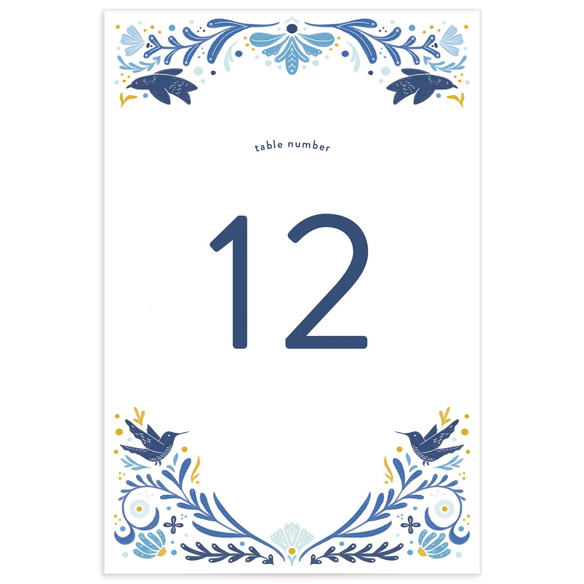 Folk Art Table Numbers front
