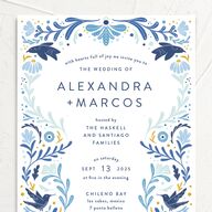 Folk Art Wedding Invitations Sapphire Signature No