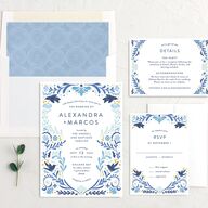 Folk Art Wedding Invitations Sapphire Signature No