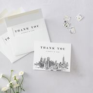 Love in NYC Thank You Cards Medieval Grey