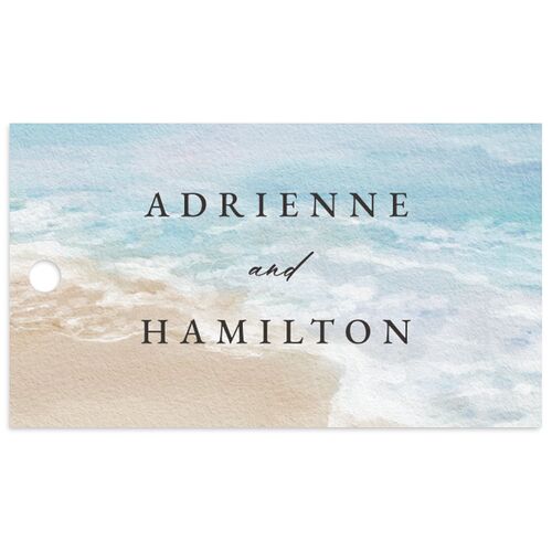 Beach Monogram Favor Gift Tags Baby Blue Signature