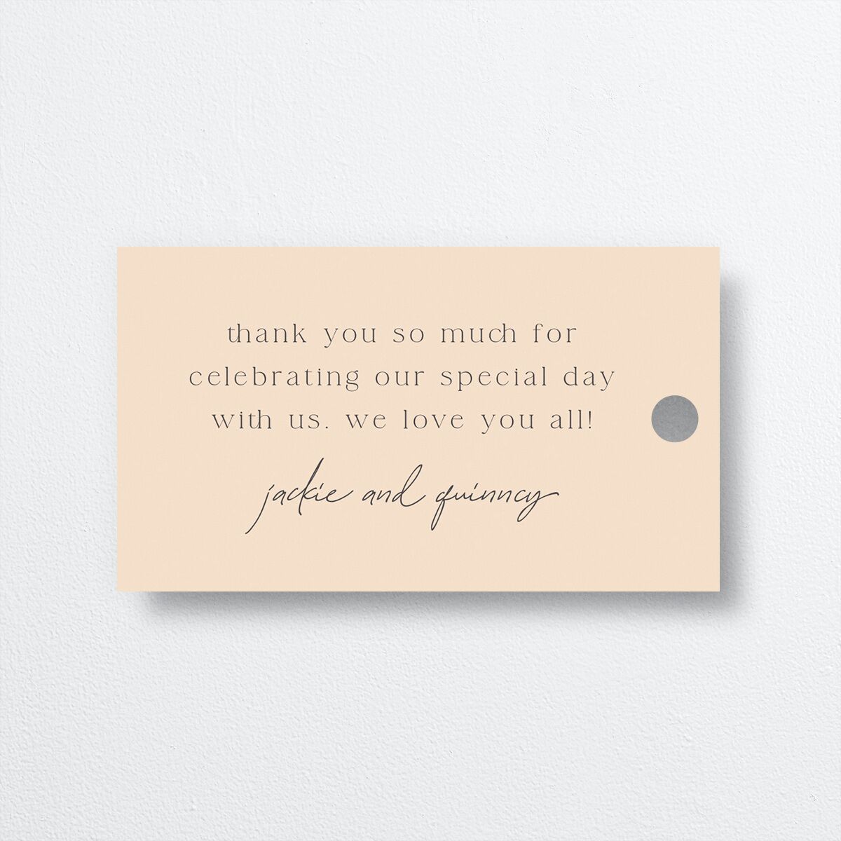 Rattan Sunshine Favor Gift Tags Gold Barely Peach Signature