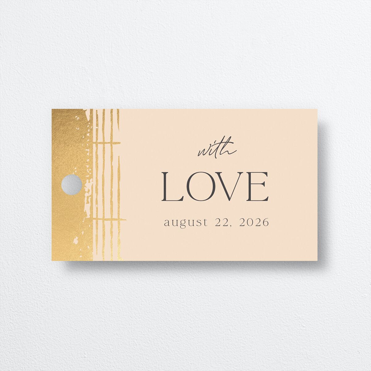 Rattan Sunshine Favor Gift Tags Gold Barely Peach Signature
