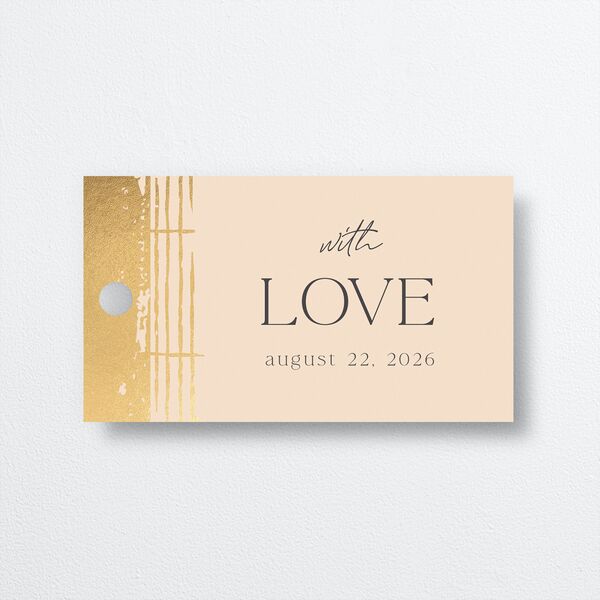 Rattan Sunshine Favor Gift Tags Gold Barely Peach Signature