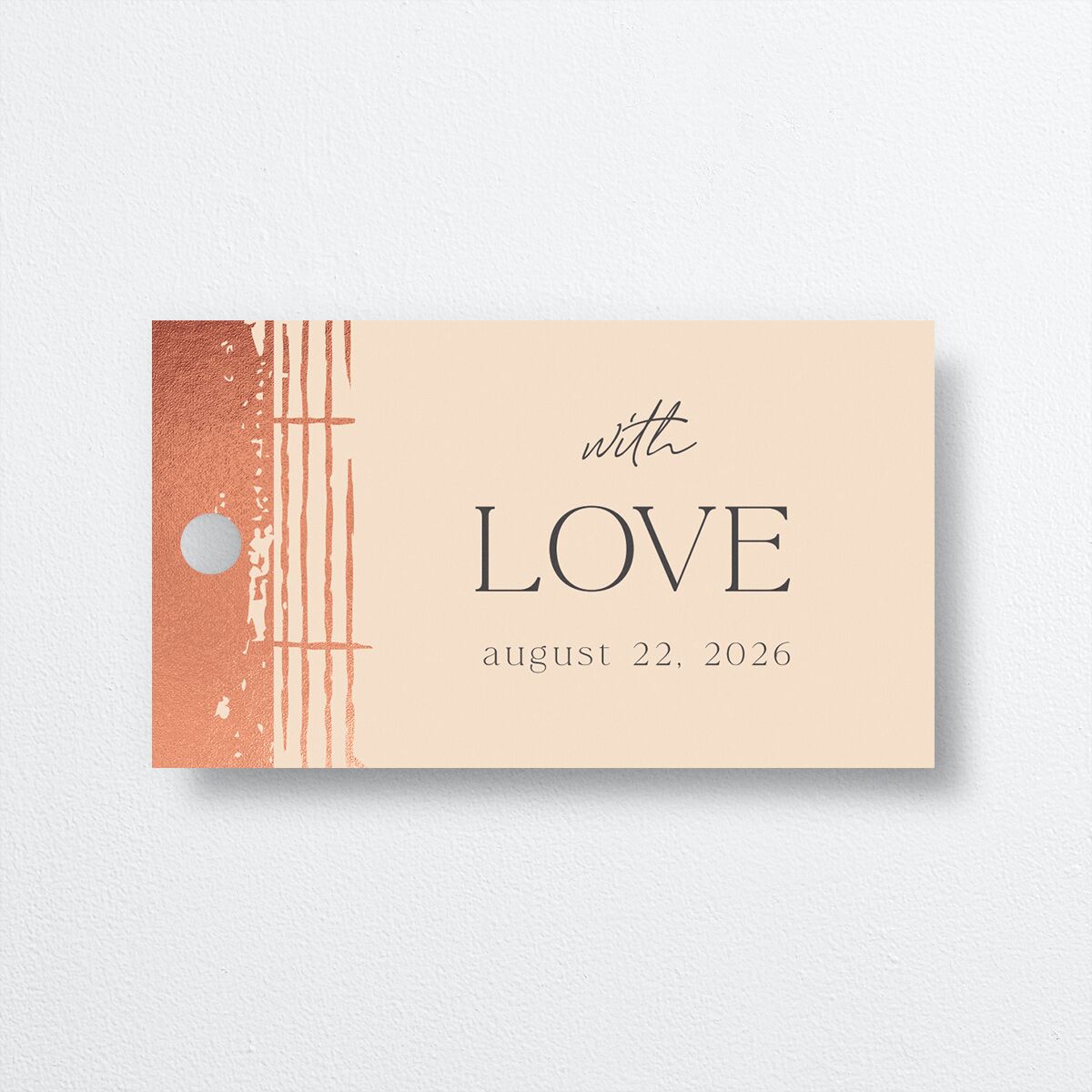 Rattan Sunshine Favor Gift Tags Rose Gold Barely Peach Signature