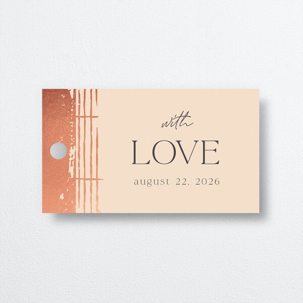 Rattan Sunshine Favor Gift Tags Rose Gold Barely Peach Signature