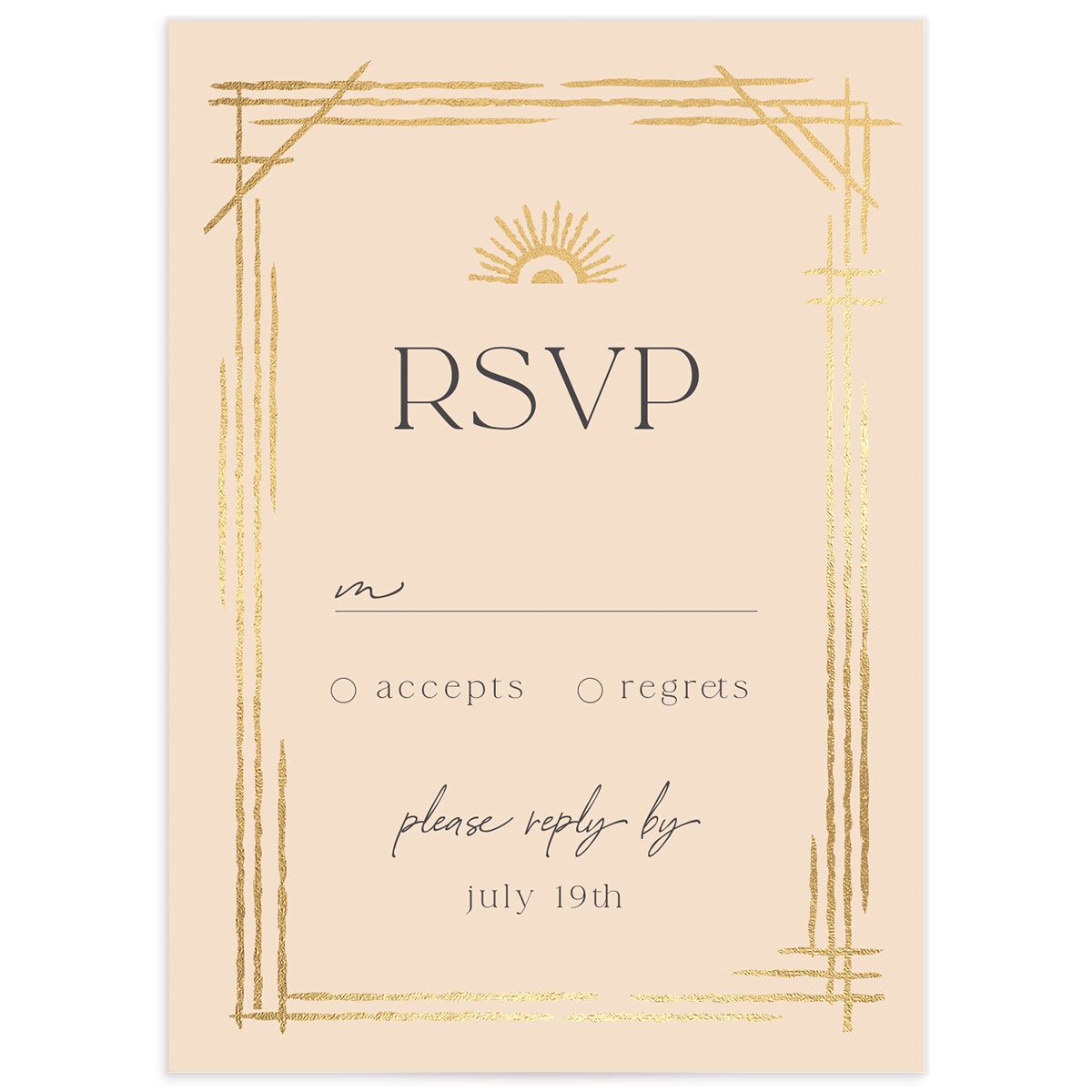 Rattan Sunshine Wedding Response Cards