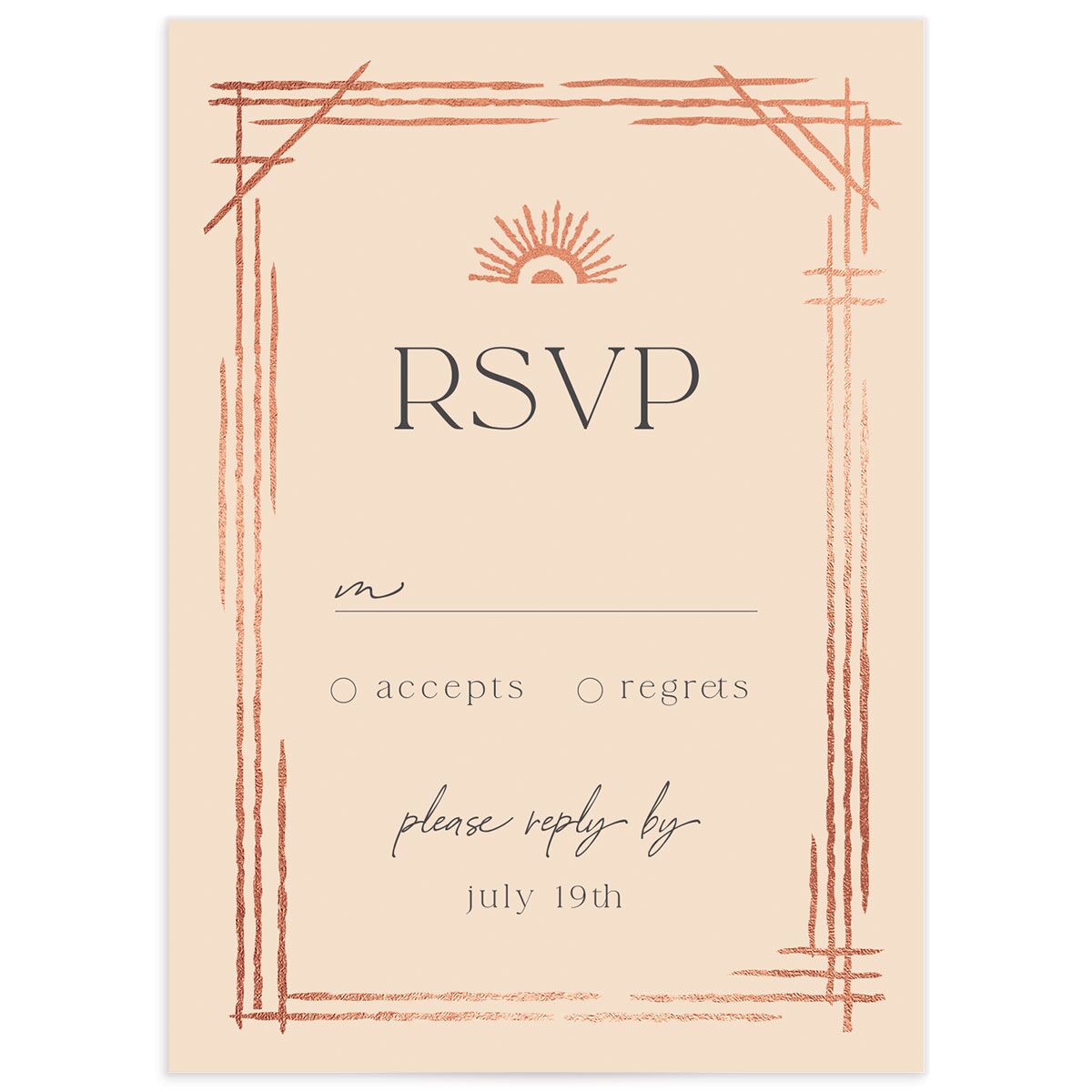 Rattan Sunshine Wedding Response Cards