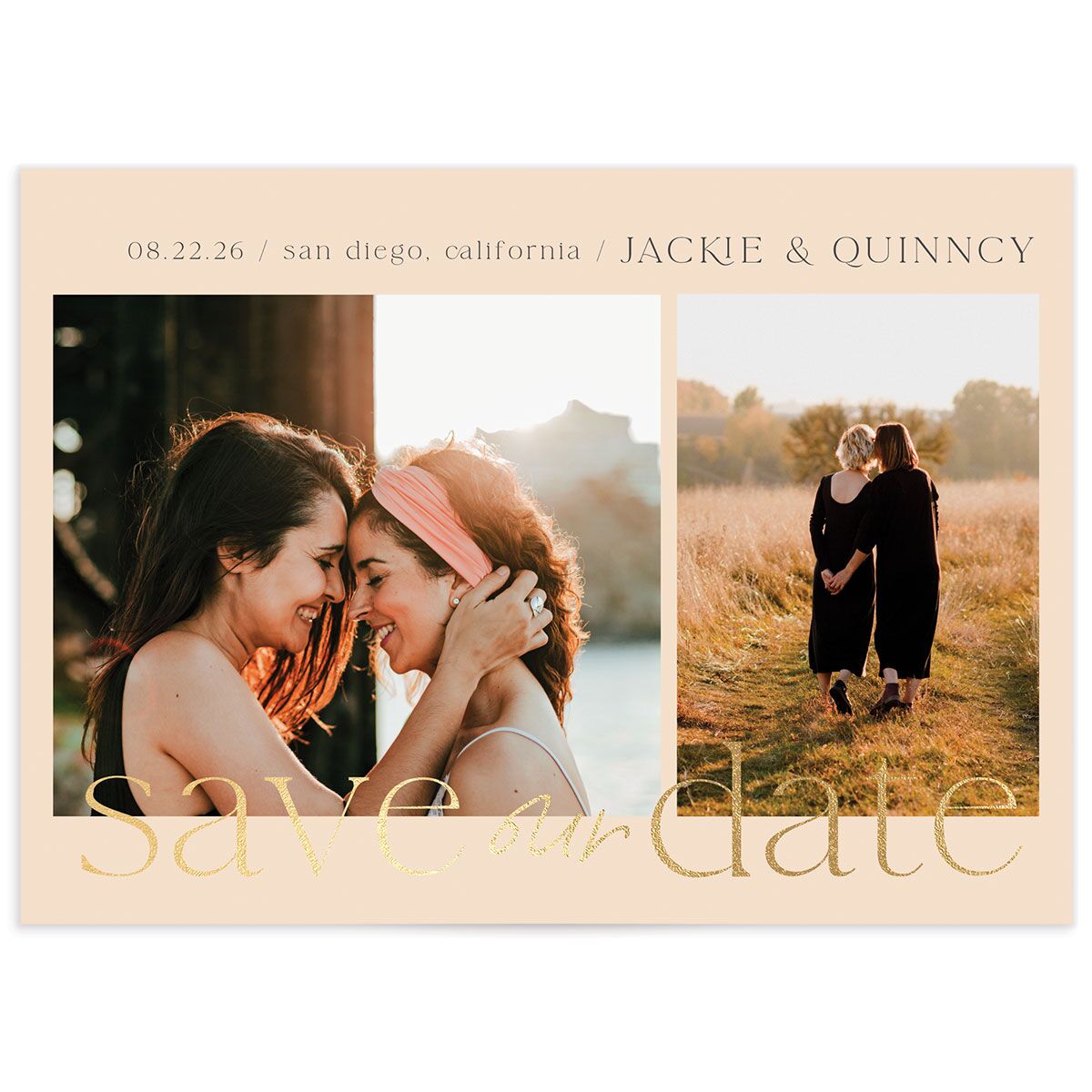 Rattan Sunshine Save the Date Cards