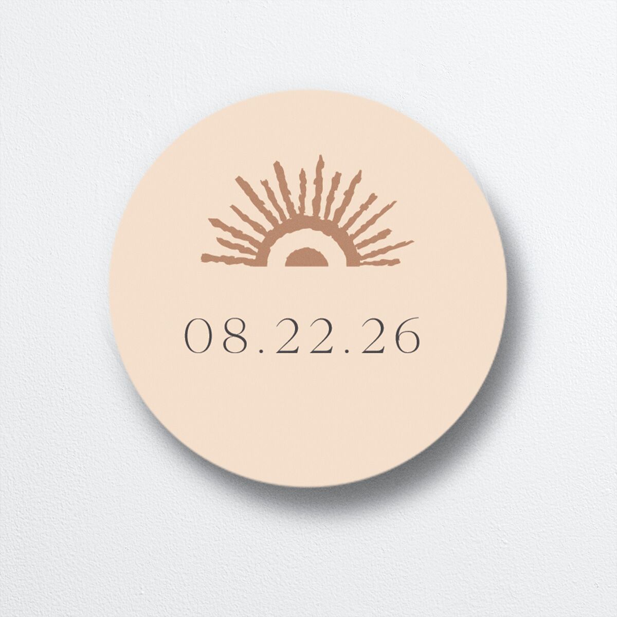 Rattan Sunshine Wedding Stickers Barely Peach