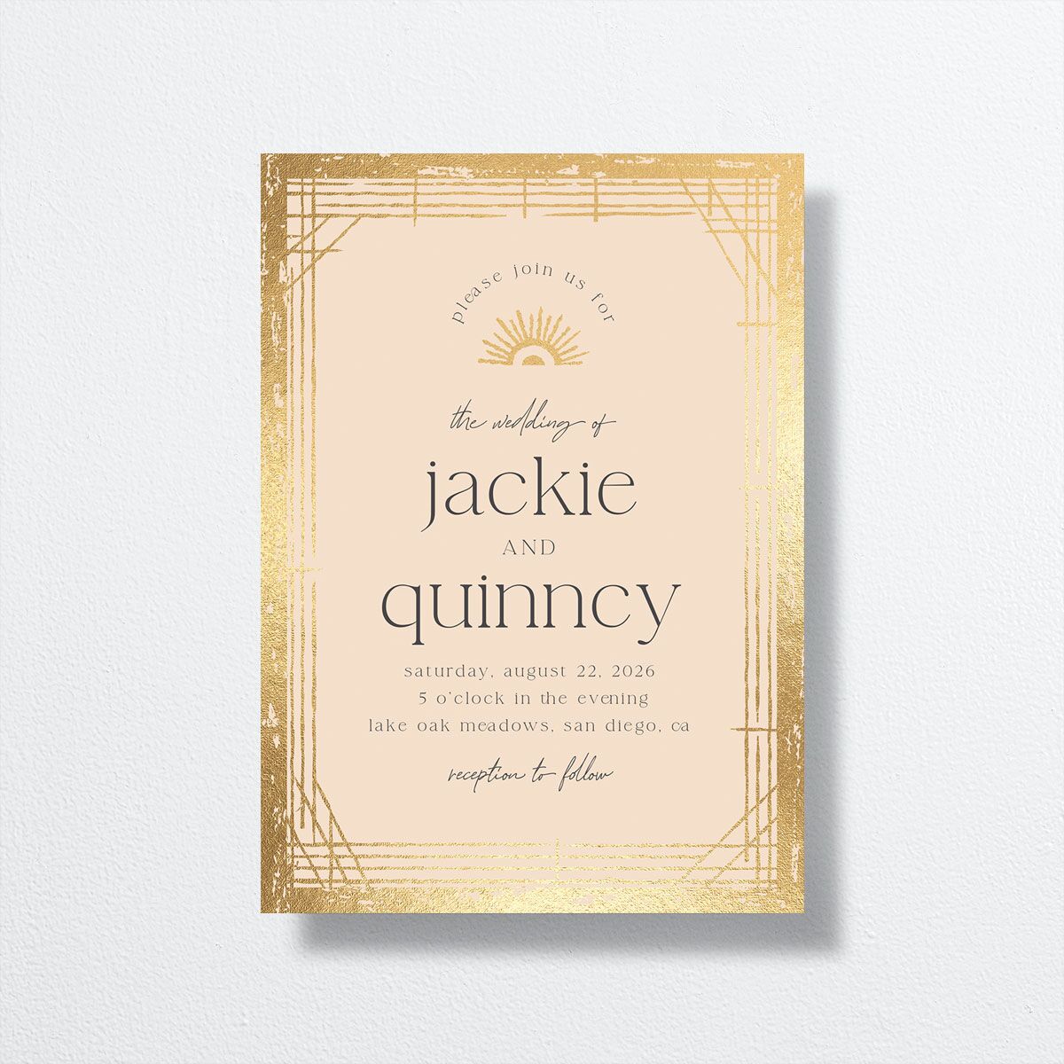 Rattan Sunshine Wedding Invitations — view 2