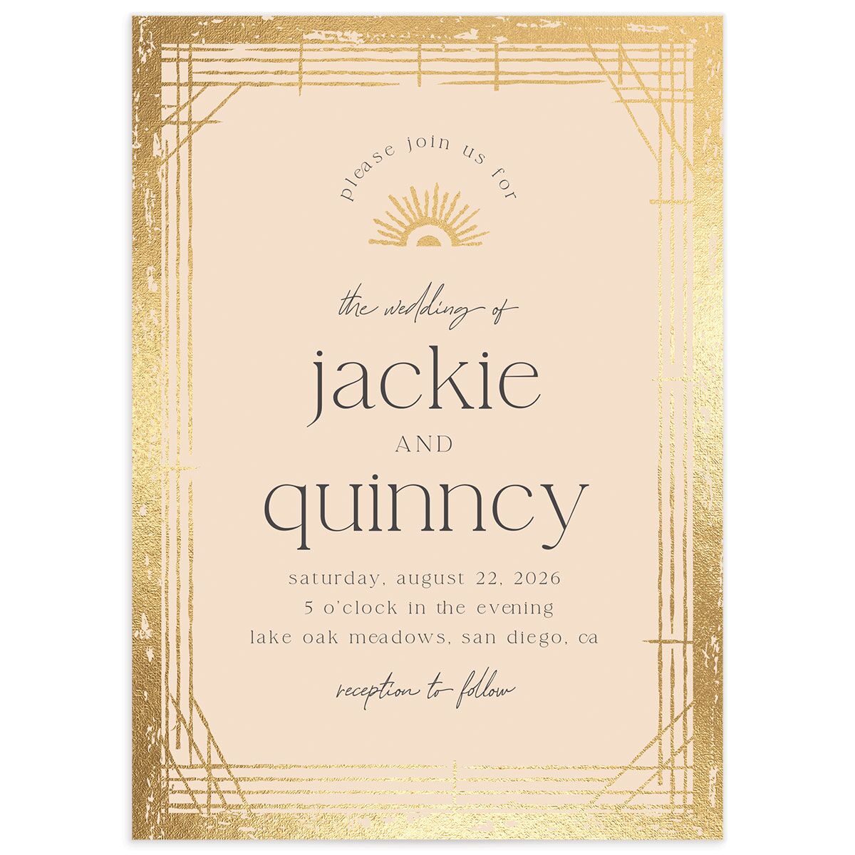 Rattan Sunshine Wedding Invitations