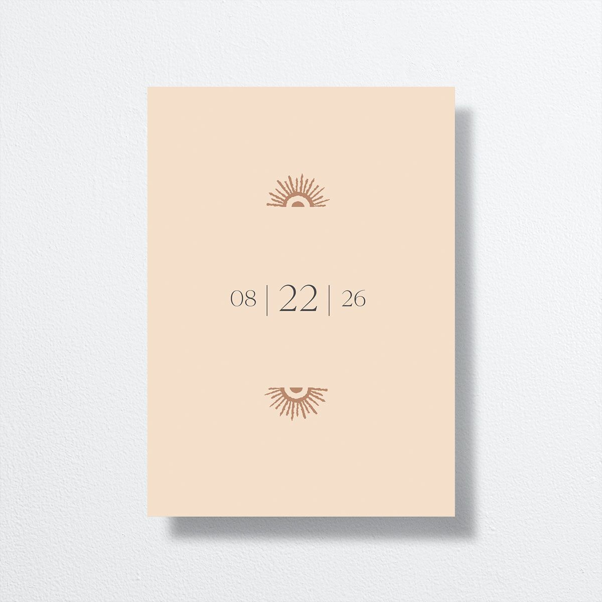 Rattan Sunshine Wedding Invitations Rose Gold Barely Peach Signature No