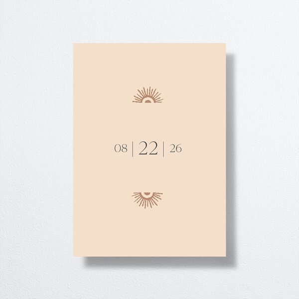 Rattan Sunshine Wedding Invitations Rose Gold Barely Peach Signature No