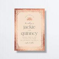 Rattan Sunshine Wedding Invitations Rose Gold Barely Peach Signature No
