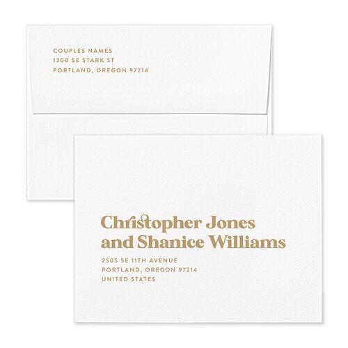 Nostalgic Save the Date Magnet Envelopes Blue Tan Both Recipient and Return Addresses Signature