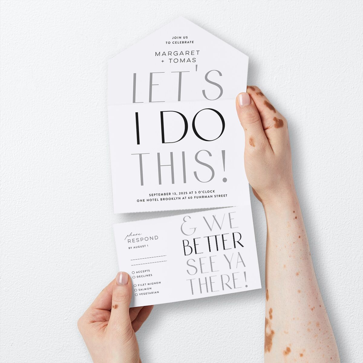 Real Talk All-in-One Wedding Invitations card-and-rsvp