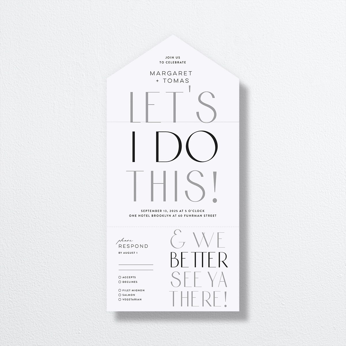 Real Talk All-in-One Wedding Invitations front