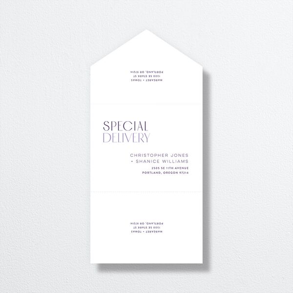Real Talk All-in-One Wedding Invitations Sheer Lilac Signature Light Both Recipient and Return Addresses No