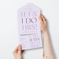 Real Talk All-in-One Wedding Invitations Sheer Lilac Signature Light Both Recipient and Return Addresses No